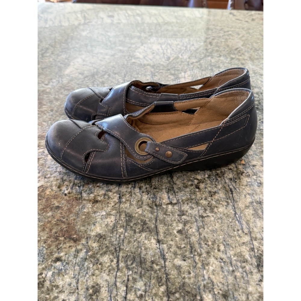 Clarks Ped Lite Megan Women's Slip-On Loafer Shoes Navy Size 10
